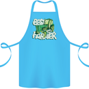 Best Farmer Ever Farming Fathers Day Cotton Apron 100% Organic Turquoise