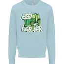 Best Farmer Ever Farming Fathers Day Kids Sweatshirt Jumper Light Blue