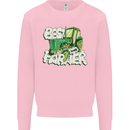 Best Farmer Ever Farming Fathers Day Kids Sweatshirt Jumper Light Pink