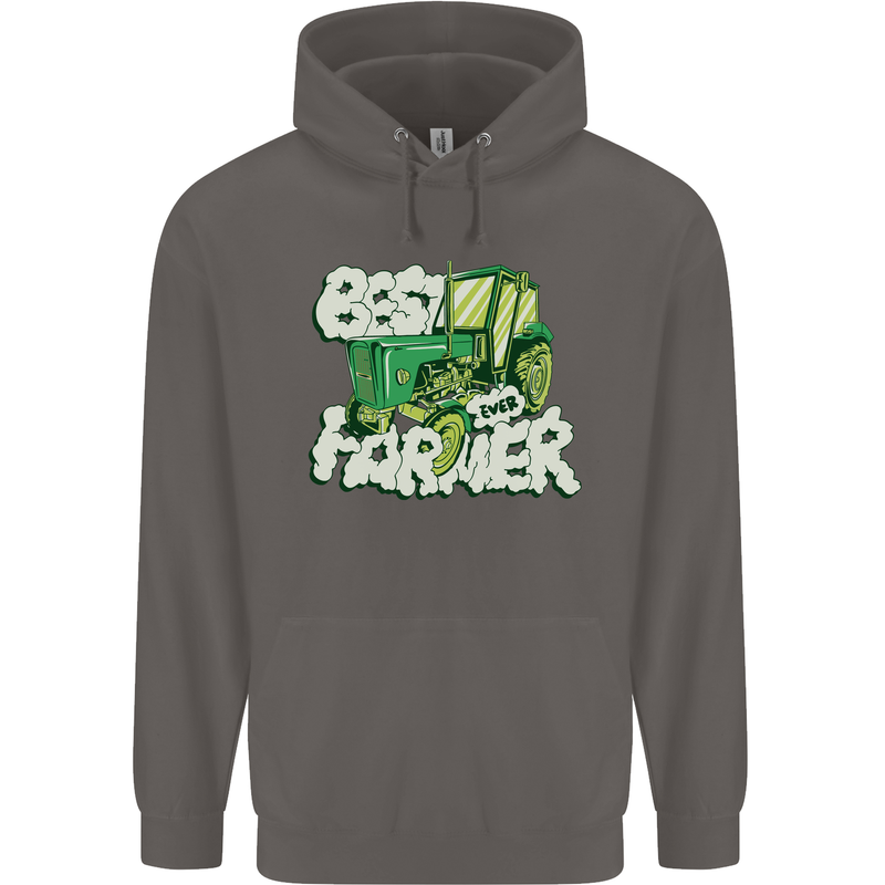 Best Farmer Ever Farming Fathers Day Mens 80% Cotton Hoodie Charcoal