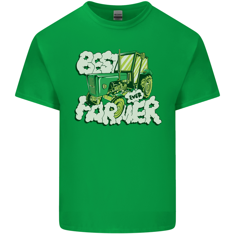 Best Farmer Ever Farming Fathers Day Mens Cotton T-Shirt Tee Top Irish Green