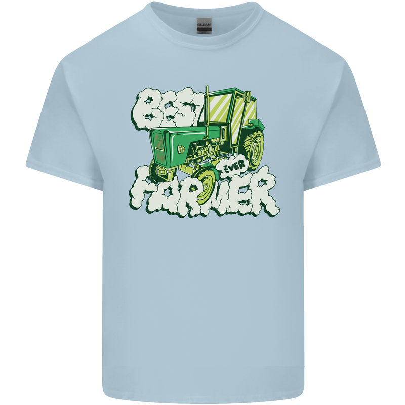 Best Farmer Ever Farming Fathers Day Mens Cotton T-Shirt Tee Top Light Blue