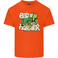 Best Farmer Ever Farming Fathers Day Mens Cotton T-Shirt Tee Top Orange