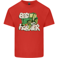 Best Farmer Ever Farming Fathers Day Mens Cotton T-Shirt Tee Top Red