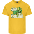 Best Farmer Ever Farming Fathers Day Mens Cotton T-Shirt Tee Top Yellow