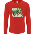 Best Farmer Ever Farming Fathers Day Mens Long Sleeve T-Shirt Red