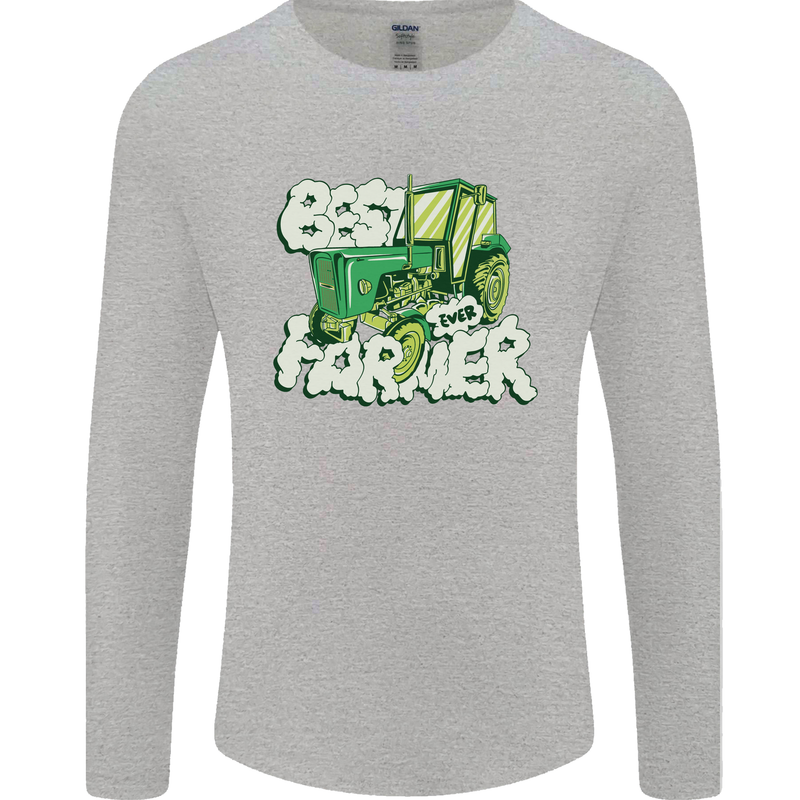 Best Farmer Ever Farming Fathers Day Mens Long Sleeve T-Shirt Sports Grey