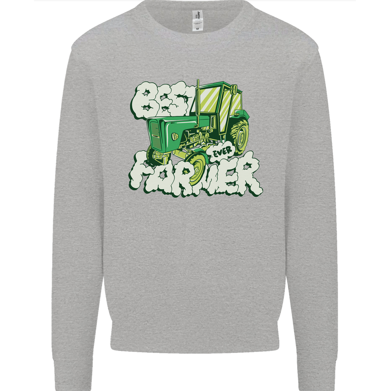 Best Farmer Ever Farming Fathers Day Mens Sweatshirt Jumper Sports Grey
