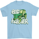 Best Farmer Ever Farming Fathers Day Mens T-Shirt 100% Cotton Light Blue