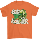 Best Farmer Ever Farming Fathers Day Mens T-Shirt 100% Cotton Orange