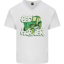 Best Farmer Ever Farming Fathers Day Mens V-Neck Cotton T-Shirt White
