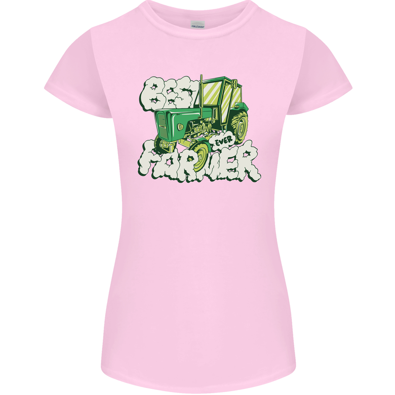 Best Farmer Ever Farming Fathers Day Womens Petite Cut T-Shirt Light Pink