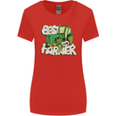 Best Farmer Ever Farming Fathers Day Womens Wider Cut T-Shirt Red