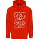 Best Mom in the World Mothers Day Childrens Kids Hoodie Bright Red