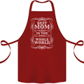 Best Mom in the World Mothers Day Cotton Apron 100% Organic Maroon