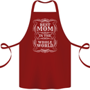 Best Mom in the World Mothers Day Cotton Apron 100% Organic Maroon