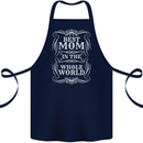 Best Mom in the World Mothers Day Cotton Apron 100% Organic Navy Blue
