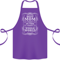 Best Mom in the World Mothers Day Cotton Apron 100% Organic Purple