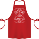 Best Mom in the World Mothers Day Cotton Apron 100% Organic Red