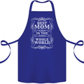 Best Mom in the World Mothers Day Cotton Apron 100% Organic Royal Blue