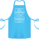 Best Mom in the World Mothers Day Cotton Apron 100% Organic Turquoise