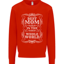 Best Mom in the World Mothers Day Kids Sweatshirt Jumper Bright Red