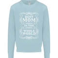 Best Mom in the World Mothers Day Kids Sweatshirt Jumper Light Blue
