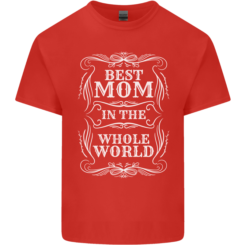 Best Mom in the World Mothers Day Kids T-Shirt Childrens Red