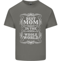 Best Mom in the World Mothers Day Mens Cotton T-Shirt Tee Top Charcoal