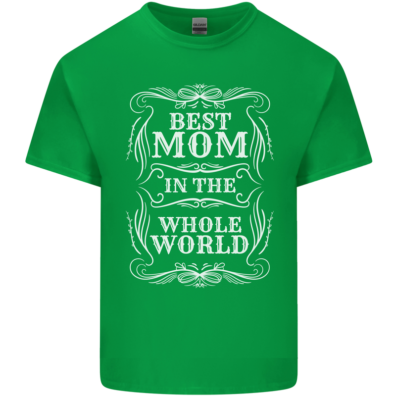 Best Mom in the World Mothers Day Mens Cotton T-Shirt Tee Top Irish Green