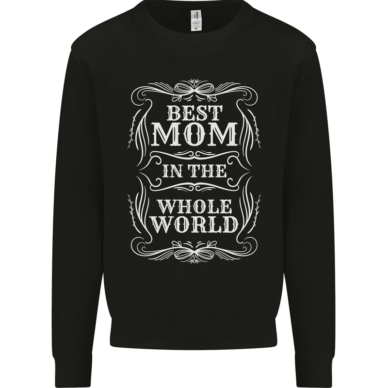 Best Mom in the World Mothers Day Mens Sweatshirt Jumper Black