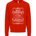 Best Mom in the World Mothers Day Mens Sweatshirt Jumper Bright Red