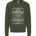 Best Mom in the World Mothers Day Mens Sweatshirt Jumper Forest Green