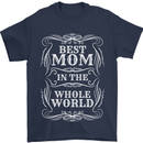 Best Mom in the World Mothers Day Mens T-Shirt 100% Cotton Navy Blue