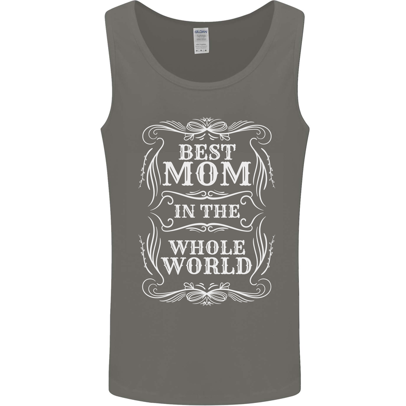 Best Mom in the World Mothers Day Mens Vest Tank Top Charcoal