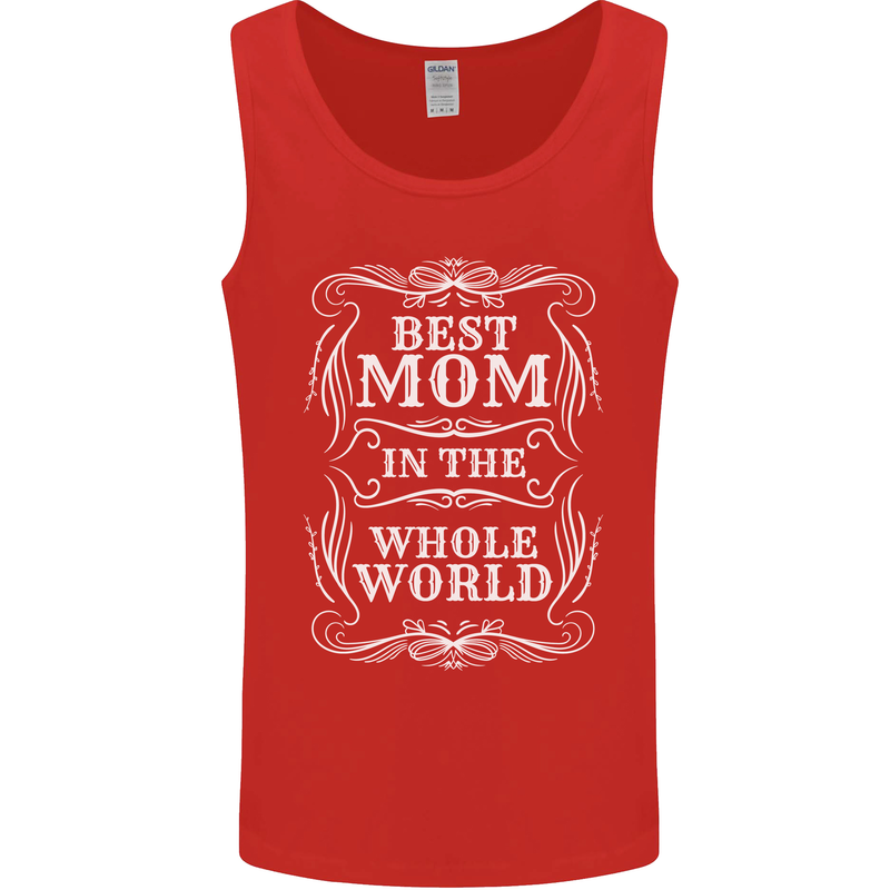 Best Mom in the World Mothers Day Mens Vest Tank Top Red