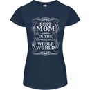Best Mom in the World Mothers Day Womens Petite Cut T-Shirt Navy Blue