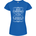 Best Mom in the World Mothers Day Womens Petite Cut T-Shirt Royal Blue
