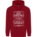 Best Mum in the World Mothers Day Childrens Kids Hoodie Red