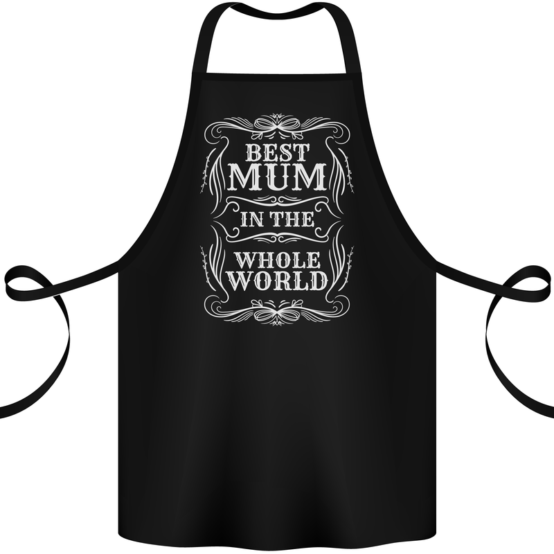 Best Mum in the World Mothers Day Cotton Apron 100% Organic Black