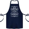Best Mum in the World Mothers Day Cotton Apron 100% Organic Navy Blue