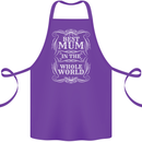 Best Mum in the World Mothers Day Cotton Apron 100% Organic Purple