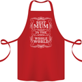 Best Mum in the World Mothers Day Cotton Apron 100% Organic Red