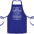 Best Mum in the World Mothers Day Cotton Apron 100% Organic Royal Blue