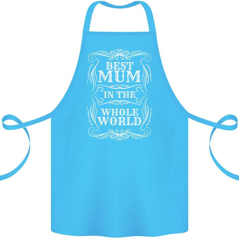 Best Mum in the World Mothers Day Cotton Apron 100% Organic Turquoise