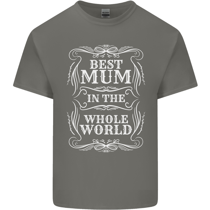 Best Mum in the World Mothers Day Kids T-Shirt Childrens Charcoal