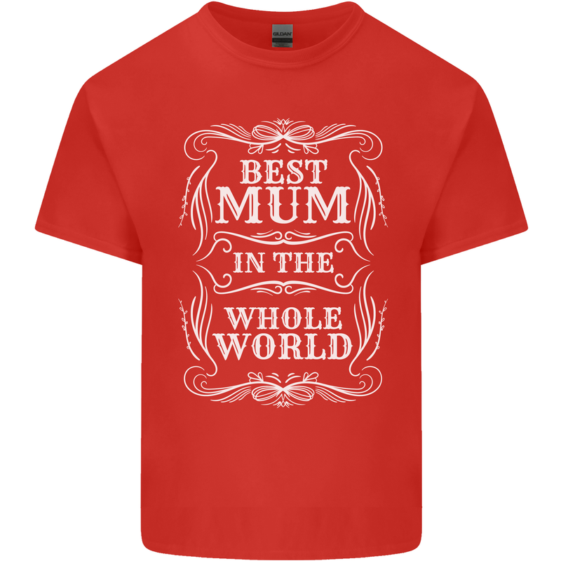 Best Mum in the World Mothers Day Kids T-Shirt Childrens Red