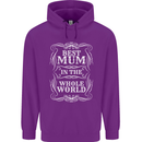 Best Mum in the World Mothers Day Mens 80% Cotton Hoodie Purple