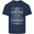 Best Mum in the World Mothers Day Mens Cotton T-Shirt Tee Top Navy Blue