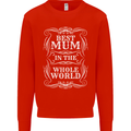 Best Mum in the World Mothers Day Mens Sweatshirt Jumper Bright Red